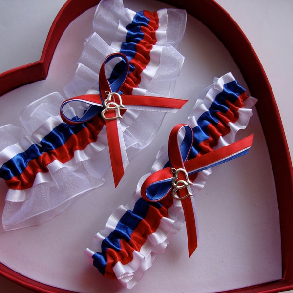 Red White & Blue Wedding Garter