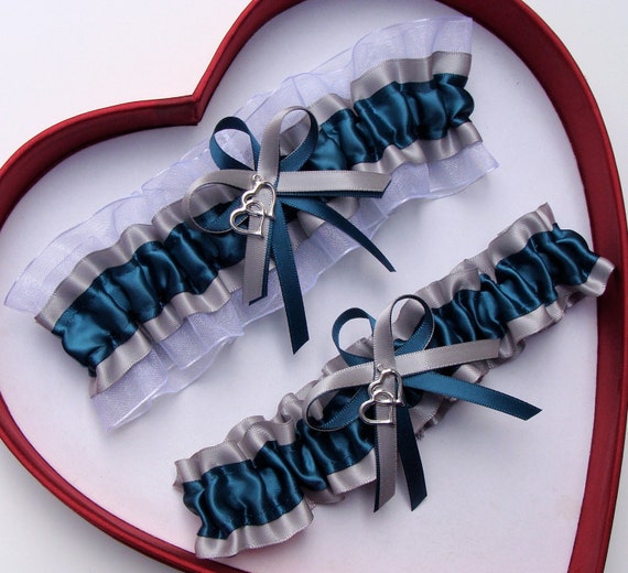 NEW /"Something Blue” Wedding Garter Royal Blue White Prom GetTheGoodStuff