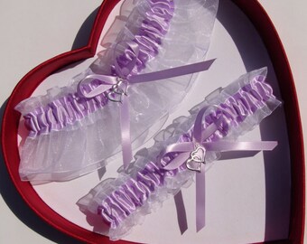 Liga de boda color lavanda blanco
