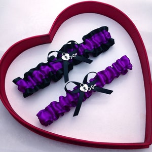 New Purple Black Wedding Garter Prom Homecoming Dance Getthegoodstuff