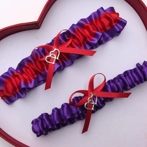 Wedding Garter Red Purple