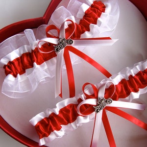Red White Wedding Garter Wedding Garter