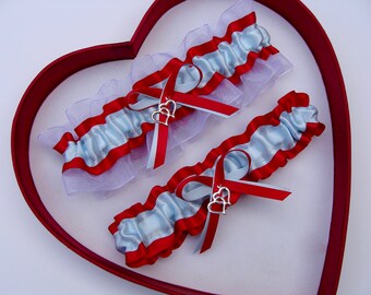 New Wedding Garter Light Blue Red White Prom GetTheGoodStuff Prom Dance