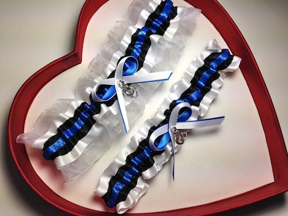 NEW /"Something Blue” Wedding Garter Royal Blue White Prom GetTheGoodStuff