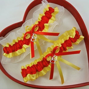 Red Yellow White Wedding Garter