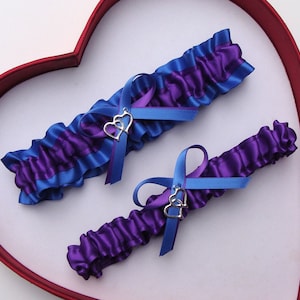 New Royal Blue Purple Wedding Garters Prom Homecoming Dance Getthegoodstuff