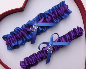 New Royal Blue Purple Wedding Garters Prom Homecoming Dance Getthegoodstuff