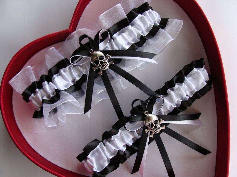 Wedding Garter Black white Wedding Garter Set Select Etsy