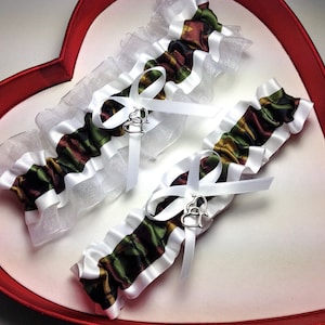 Wedding Garter Army Camouflage White Camo Prom Choose Charm Camouflage Garters