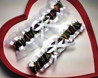 Liga de boda con camuflaje militar, camuflaje blanco, para graduación, elige ligas de camuflaje con encanto