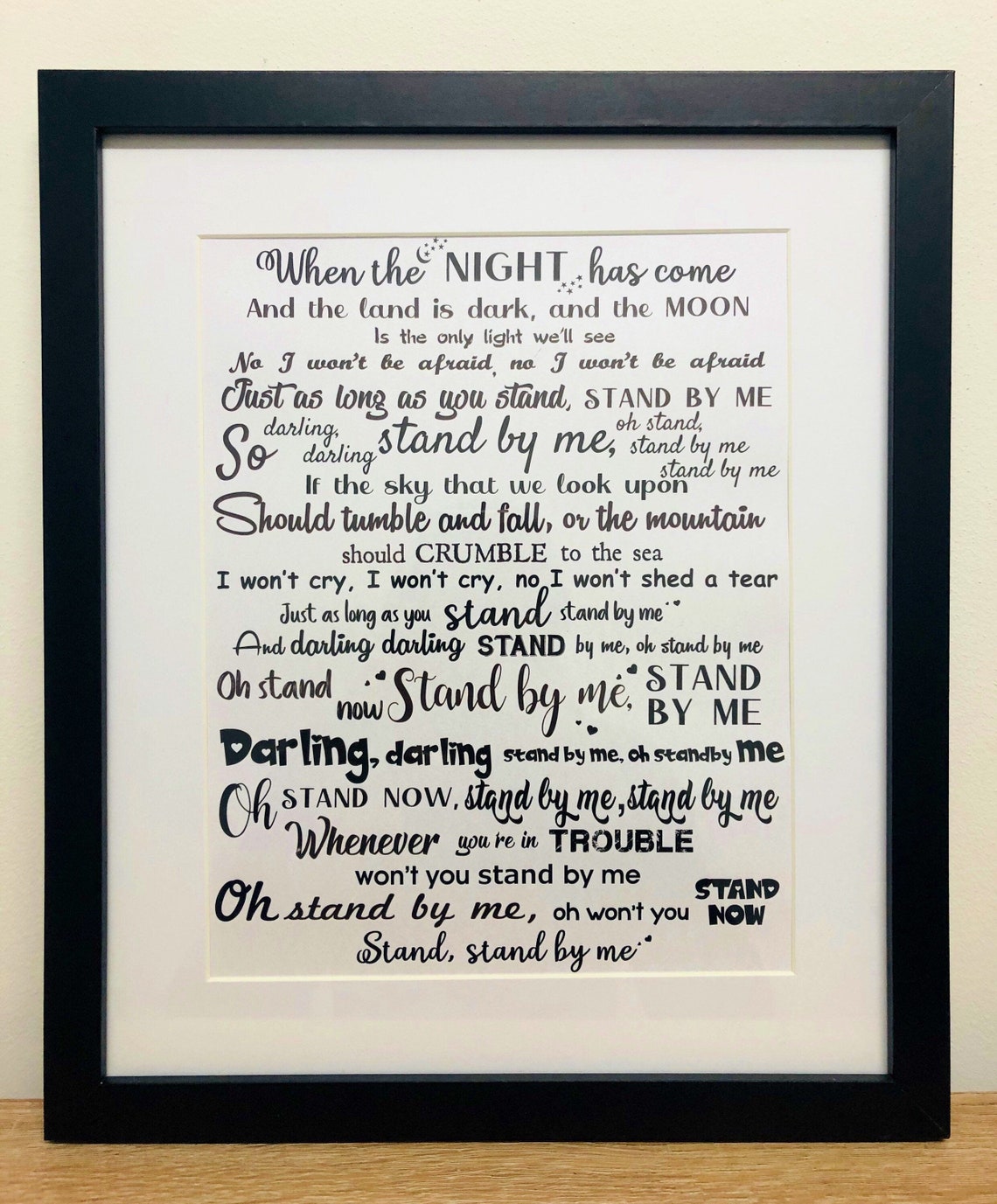 Framed Song Lyrics Bespoke Etsy