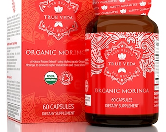 Organic Moringa Capsules: 6-Month Ayurveda Herbal Supplement