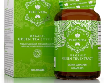 Organic Green Tea Capsules: Vegan Ayurveda Herbal Supplement