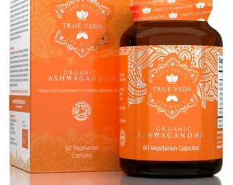 Organic Ashwagandha Capsules: Ayurveda Herbal Supplement, 60 Count