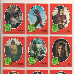 1990 O-Pee-Chee Teenage Mutant Ninja Turtles 11 Card Special Insert Set