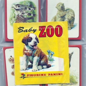 1975 Panini Baby Zoo (Animaux) Sticker Set de 120 et emballage non ouvert, Menthe