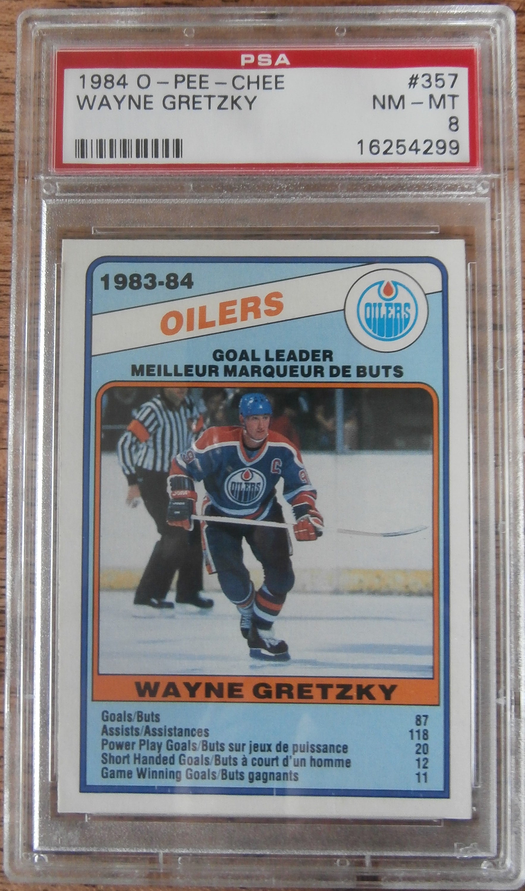 1984 Topps Wayne Gretzky Hockey Card PSA 8