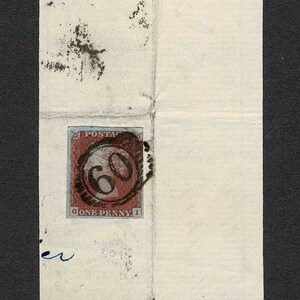 1841 Great Britain #3 On Piece, Dated 1849, With Oval &quot;60&quot; Town Cancel, VF