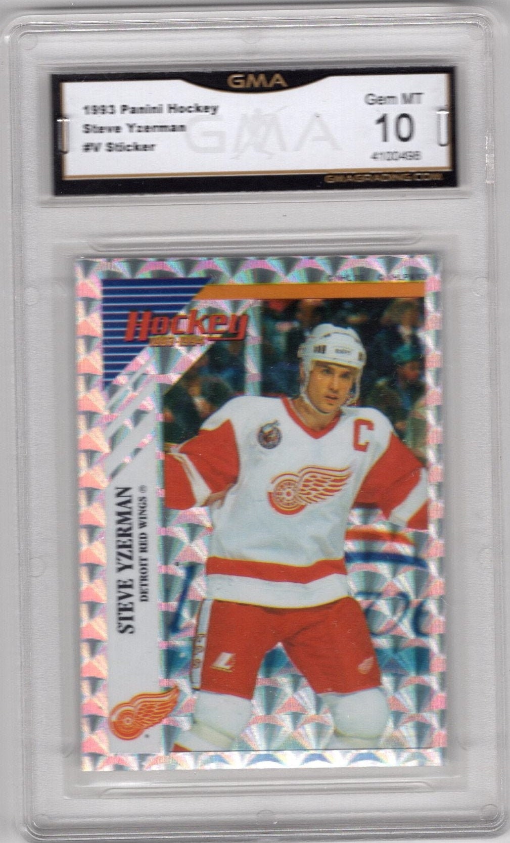 1993-94 Panini Hockey Sticker V Steve Yzerman Graded GMA Gem - Etsy