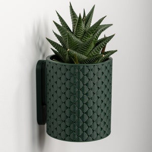 Wall Planter with Hidden Drip Tray Quilted Planter image 6