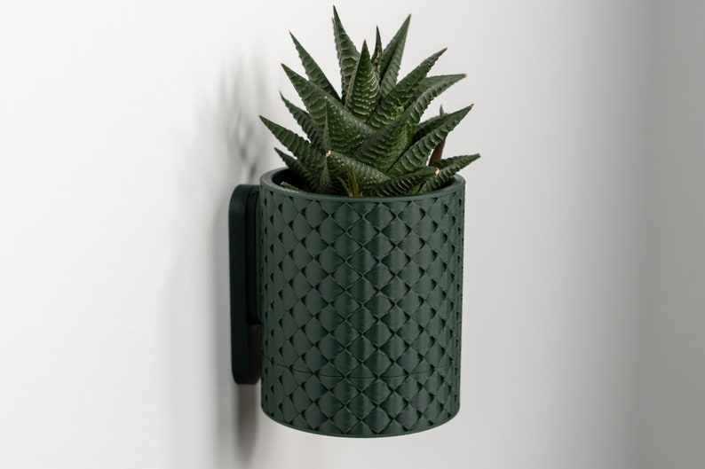 Wall Planter with Hidden Drip Tray Quilted Planter image 6