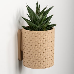 Wall Planter with Hidden Drip Tray Quilted Planter image 4