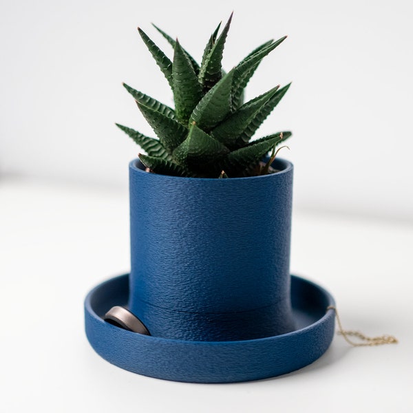 Planter with Jewelry Dish & Hidden Drip Tray- The Charles