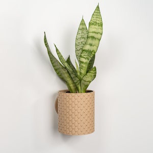 Wall Planter with Hidden Drip Tray Quilted Planter image 3