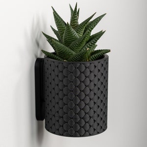 Wall Planter with Hidden Drip Tray Quilted Planter image 5