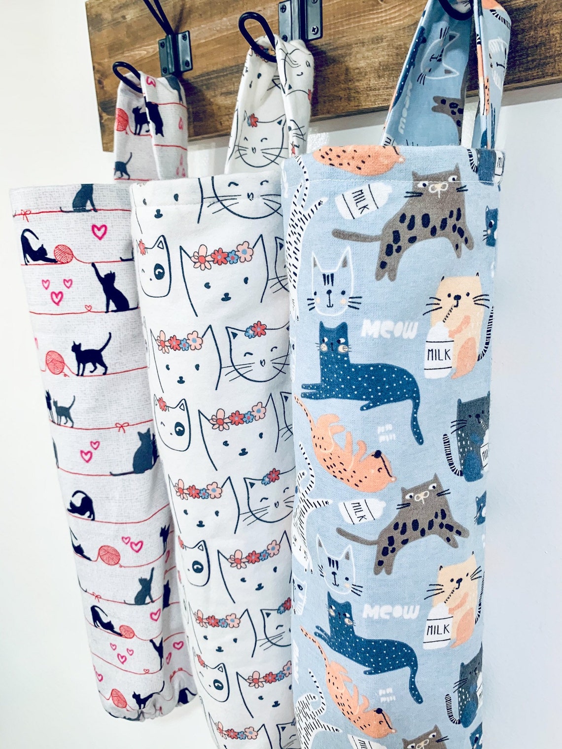 Cat plastic bag holder litter bag holder cat organization Etsy