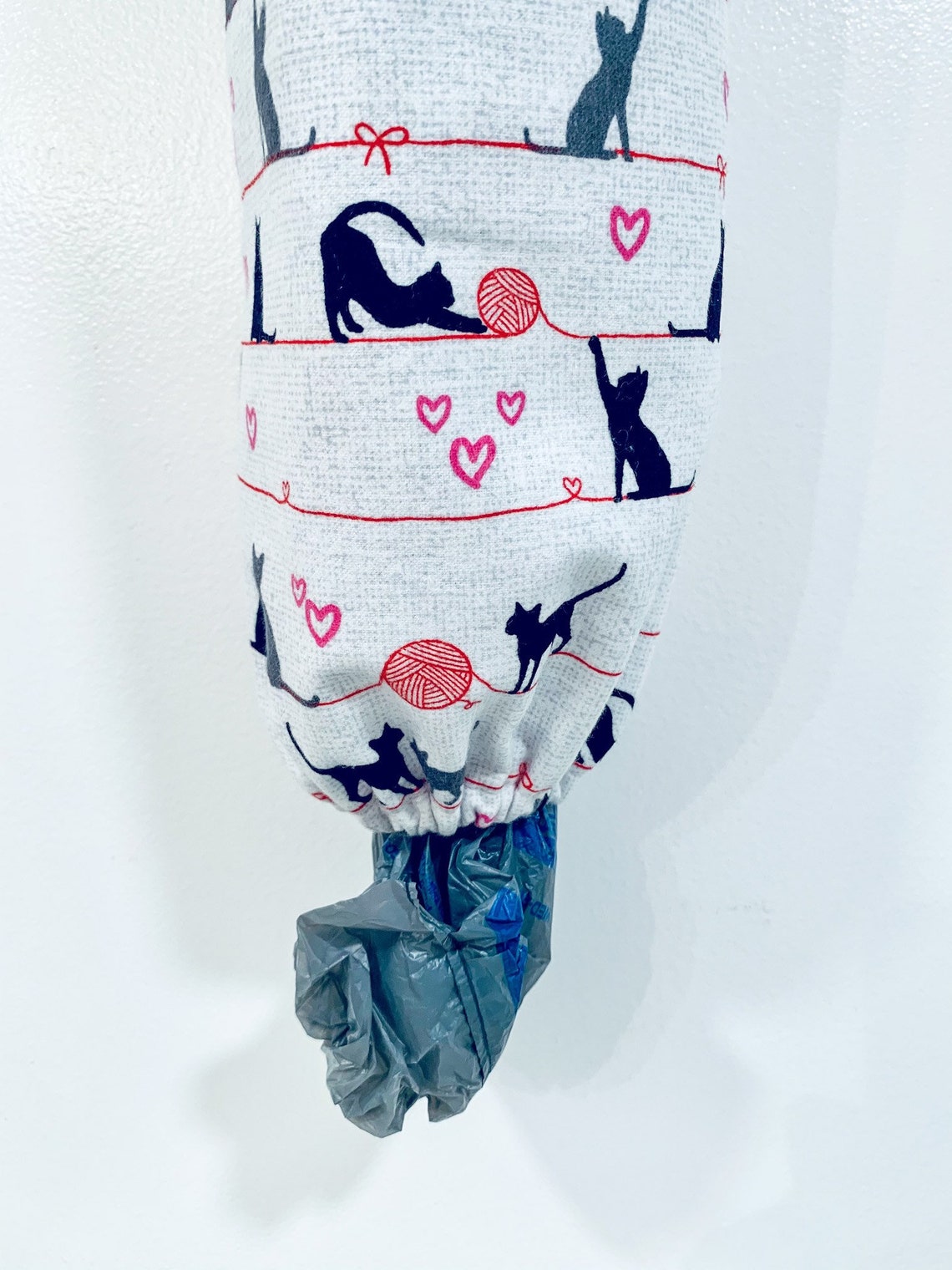 Cat plastic bag holder litter bag holder cat organization Etsy
