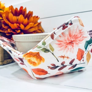 Fall floral bowl cozy, soup bowl cozy, fall decor, fall farmhouse kitchen, cozy fall gift, thanksgiving gift, unique gift