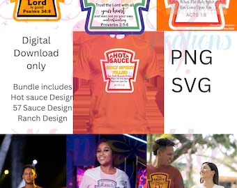Condiment bundle SVG.PNG Hot Sauce, 57 Sauce and Ranch