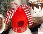 FINAL QUANTITY Merry Christmas Mini Birdhouse Rae Dunn Inspired Mini Birdhouse Farmhouse Tiered Tray Shelf Sitter
