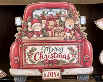 Reindeer Games Christmas Truck Sign | Tiered Tray Decor | Table, Coffee Bar, Shelf Decor