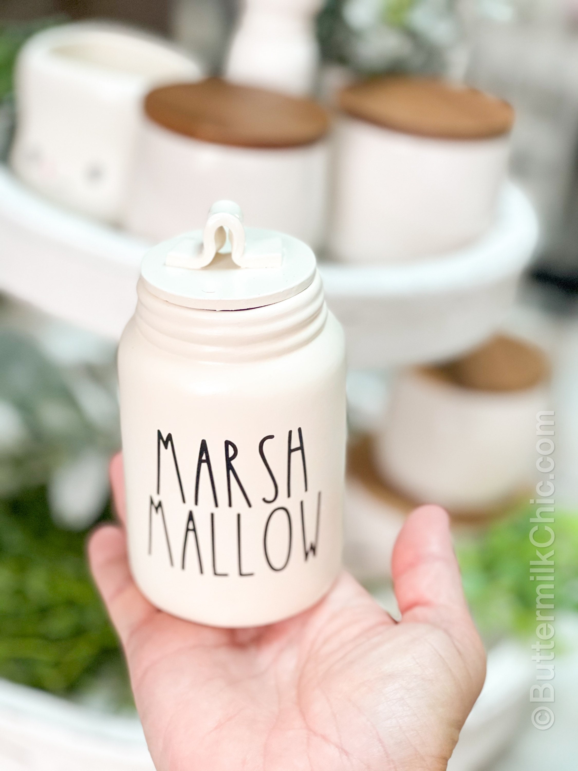 Marshmallow Canister Decor Mini Tiered Tray Decor Kitchen Etsy
