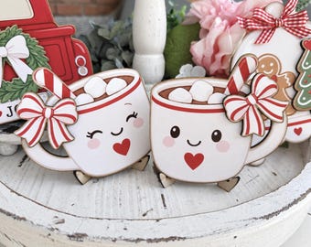 Red and White Christmas Love Collection, Farmhouse Tiered Tray Decor | Buttermilk Chic Shelf Sitter, Coffee Bar, Table Decor