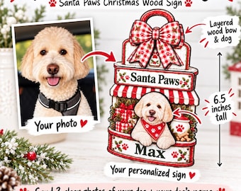 Custom Dog Sign from Your Photos | Personalized Pet Sign | Dog Decor | Custom Dog Portrait Sign | Dog Lover Gift | Tiered Tray Shelf Sign