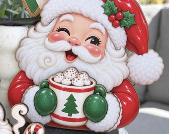 Santa's Cocoa Delivery Collection, Christmas Wood Signs, North Pole Post, Santa Mugs, Tiered Tray and Hot Cocoa Bar Decor