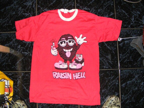 VTG "Raisin Hell" California Raisins Shirt 1980s S