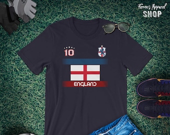 England Soccer T-Shirt: National Flag, Fan-Made Number 10