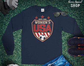 USA Frauen Fussball Langarmshirt: Shield Graphic Tee