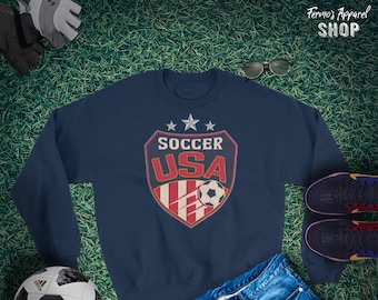 USA Soccer Sweatshirt: Vintage Emblem, World Cup Fan Apparel