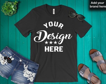 Two Styles Bella Canvas 3001 Sports Mockup With Ball Gloves Etsy