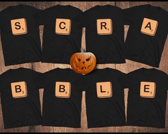 Customizable Scrabble Tile Shirt: Halloween Costume Tee