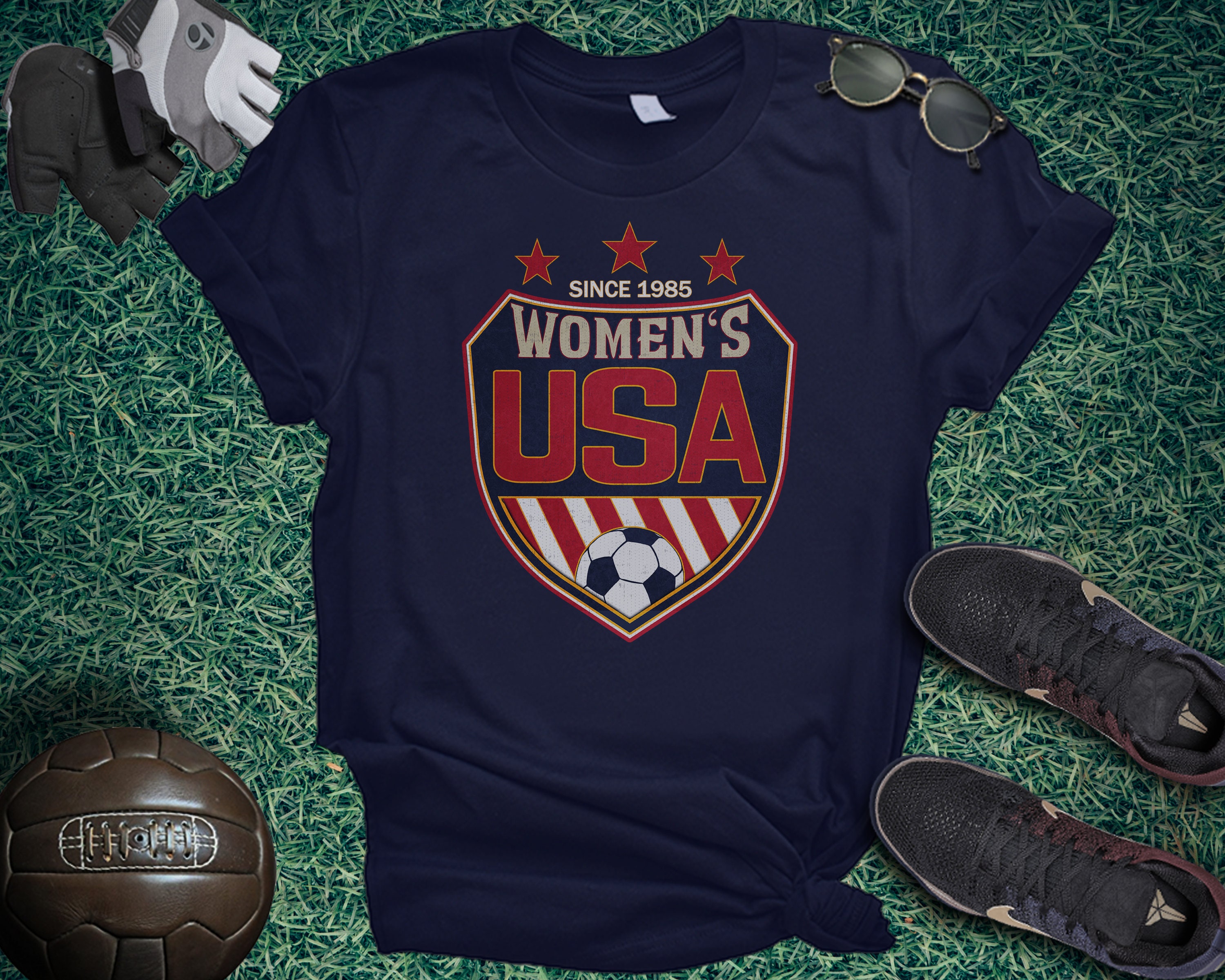 FermosApparelShop USA Women Shield Unisex T-Shirt - Womens Soccer Cup, France 2019, to Support The Best Soccer Team in The World