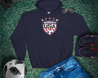 Vintage USA Women's Soccer Hoodie: National Team Sweatshirt