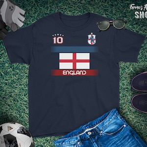 Gioventù dimensione Inghilterra Soccer Jersey con la bandierina / camicia britannico di calcio per ragazzi e ragazze / sport numero 10 / Coppa del mondo Inghilterra Russia 2018