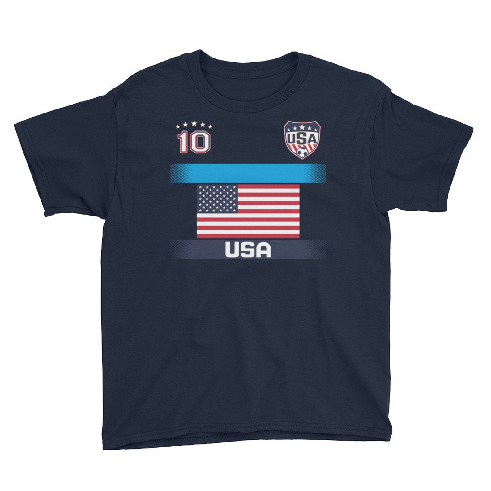 USA Youth Size Soccer Jersey With Flag / American Soccer Shirt | Etsy
