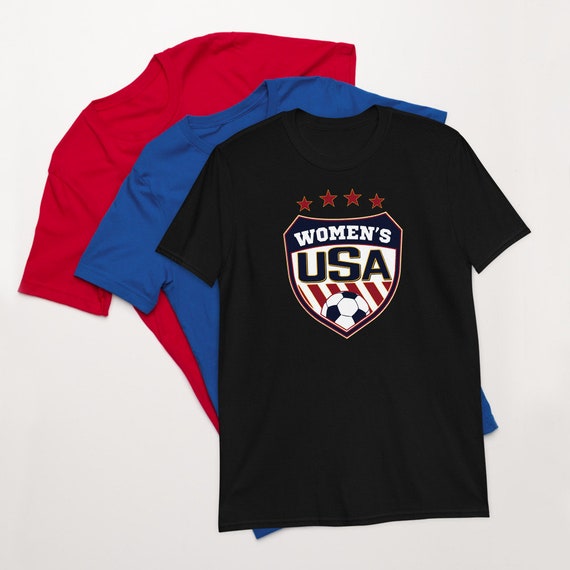 Soccer T-Shirt For Women And Girls With Usa Shield Soccer T-Shirt For Women And Girls With Usa Shield
